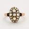 Bague 53 Bague Epoque Napoléon III Or rose et Argent, Diamants et Perles 58 Facettes DV0569-20
