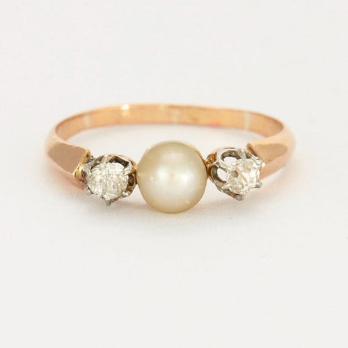 Bague 52 Bague or rose, perle et diamants 58 Facettes DV0569-19