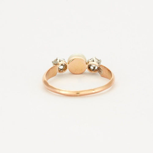 Bague 52 Bague or rose, perle et diamants 58 Facettes DV0569-19