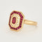 Bague 57 Bague en or jaune, diamants et rubis 58 Facettes DV0577-1