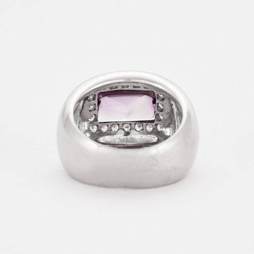 Bague 53 Poiray - Bague Thessalie or blanc, diamants et améthyste 58 Facettes DV1747-9