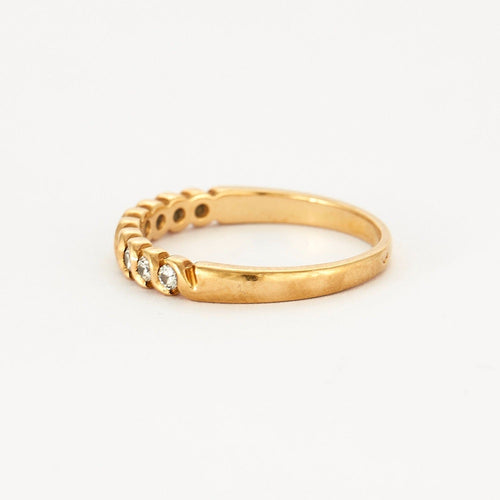 Bague 56 Alliance demi-tour or jaune et diamants 58 Facettes DV0599-1