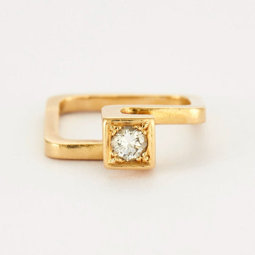 Bague 49.5 Jean Vendôme - Solitaire croisé - Or jaune et Diamant 58 Facettes DV0598-2