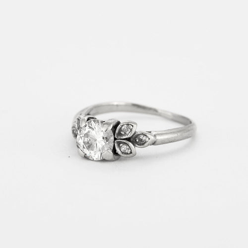 Bague solitaire or gris et diamant