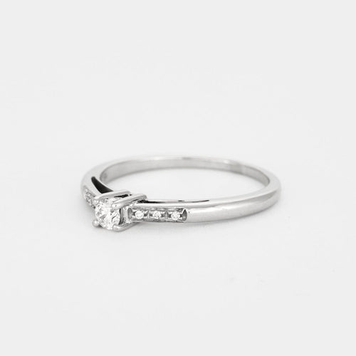 Bague 56 MAUBOUSSIN - Tu es le Sel de ma vie - Bague Solitaire N°2, or blanc et diamants 58 Facettes DV2596-1