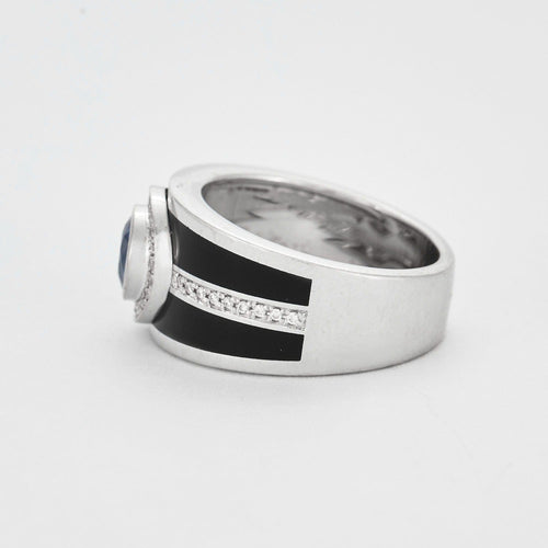 Bague 53 Mauboussin - Bague Bonbon Bleu - Or gris, saphir et laque 58 Facettes DV2508-2-53-2