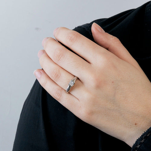 Bague 50.5 Solitaire - Diamant et or gris 58 Facettes DV2647-1