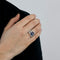 Bague 56 Bague bandeau or gris, saphir et diamants 58 Facettes DV0597-2