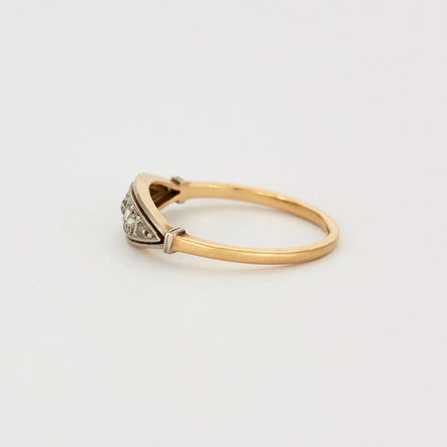 Bague 53.5 Bague or jaune et gris, diamants 58 Facettes DV2647-2