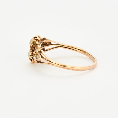 Bague 53 Bague ancienne en or jaune et perles 58 Facettes DV0608-4