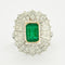 Bague 55 Bague en or blanc avec émeraude et diamants 58 Facettes DV0602-4