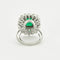 Bague 55 Bague en or blanc avec émeraude et diamants 58 Facettes DV0602-4