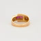 Bague 53 Bague Tank - or jaune diamants et rubis de synthèse 58 Facettes DV2939-1