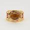 Bague 49 Claire de Divonne, Bague en or jaune quartz fumé et saphirs de couleurs 58 Facettes DV3020-8-49-2