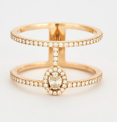 Bague 57 Messika - Bague Glam’Azone en or jaune et diamants 58 Facettes DV0624-2