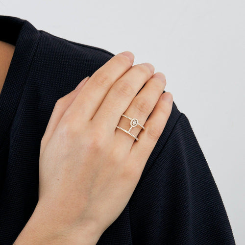 Bague 57 Messika - Bague Glam’Azone en or jaune et diamants 58 Facettes DV0624-2