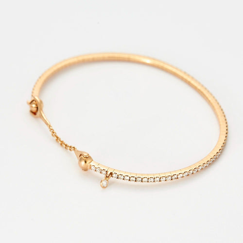 Bracelet Messika - Skinny Bracelet en or rose et serti de diamants 58 Facettes DV0624-1