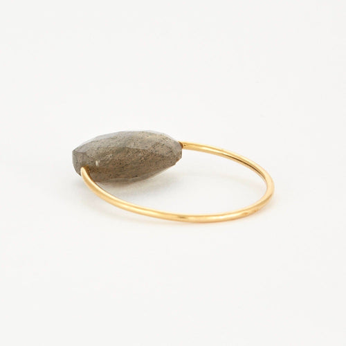 Bague 54 MORGANE BELLO - Bague or jaune et labradorite 58 Facettes DV0624-24