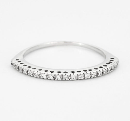 Bague 51 Demi-alliance en or blanc et diamants 58 Facettes DV0624-20