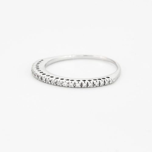 Bague 51 Demi-alliance en or blanc et diamants 58 Facettes DV0624-20