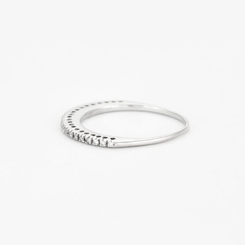 Bague 51 Demi-alliance en or blanc et diamants 58 Facettes DV0624-20