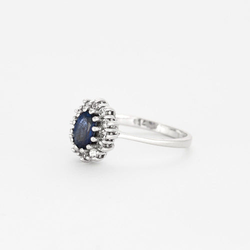 Bague Bague marguerite en or gris saphir et diamants 58 Facettes DV0631-2