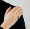 Bague 46 Bague marguerite or blanc, émeraude et diamants 58 Facettes DV0629-2