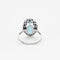 Bague 49 Bague en or blanc pierre de synthèse et diamants taillés en rose 58 Facettes DV0631-1