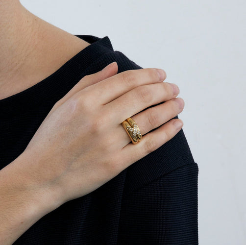 Bague CHAUMET - Liens - Bague or jaune et diamants 58 Facettes DV0612-2