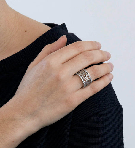 Bague 53 Chanel - Camélia or gris - Bague grand modèle 58 Facettes DV0612-1