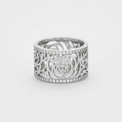 Bague 53 Chanel - Camélia or gris - Bague grand modèle 58 Facettes DV0612-1
