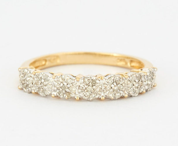Bague Demie alliance or et diamants 58 Facettes DV0078-6