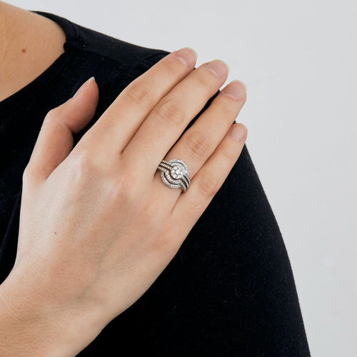 Bague Bague or gris et diamants 58 Facettes DV2796-3