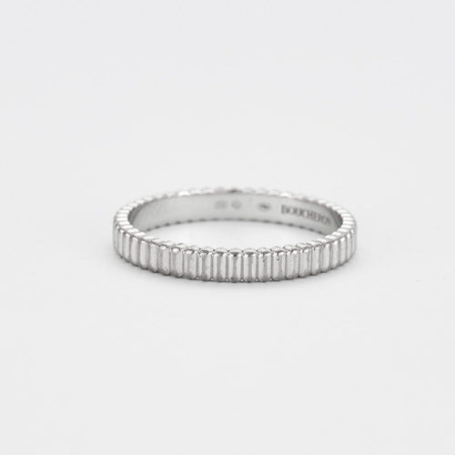 Bague Boucheron - Bague Alliance Grosgrain or blanc 58 Facettes DV2023-2