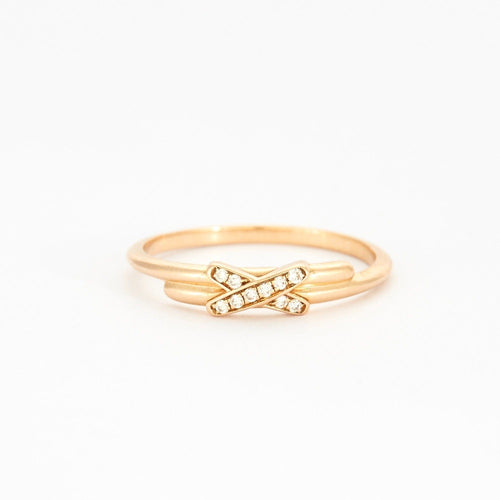 Bague 54 Chaumet - Jeux de Liens - Bague or rose et diamants 58 Facettes DDV3310-1