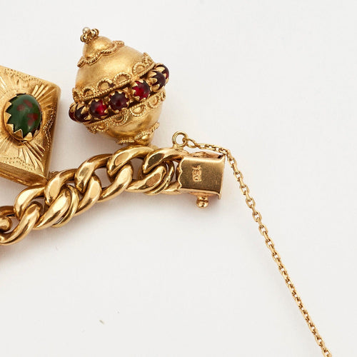 Bracelet Important Bracelet gourmette et pampilles en or jaune 58 Facettes DV0647-7