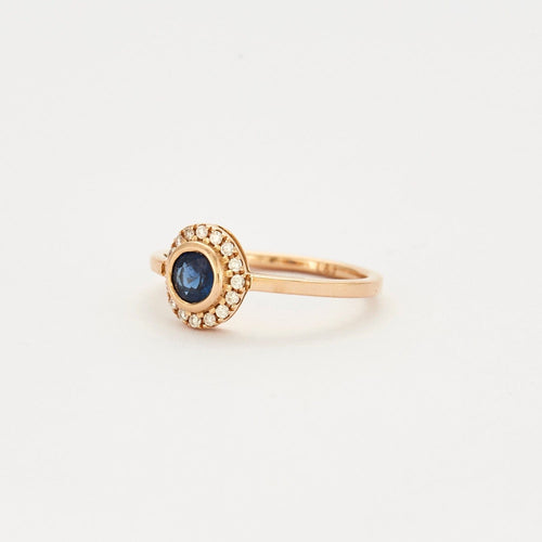 Bague 49 Bague en or rose saphir et diamants 58 Facettes DV3364-1