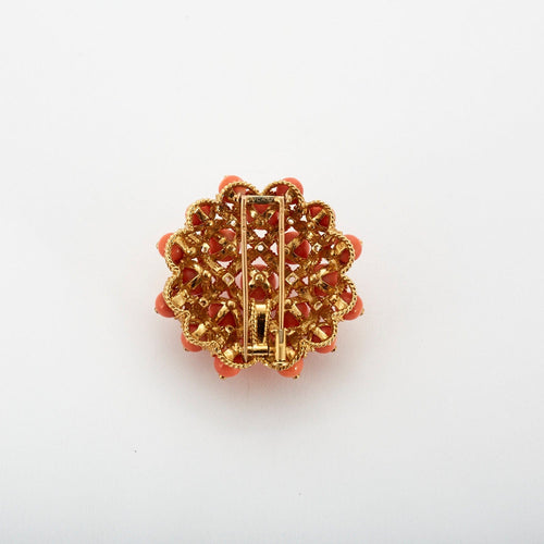 Broche VAN CLEEF & ARPELS - Rare Broche en or jaune et corail 58 Facettes DV0650-2