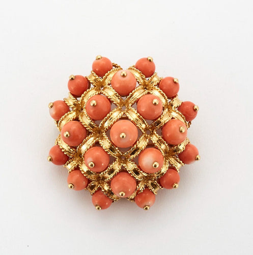 Broche VAN CLEEF & ARPELS - Rare Broche en or jaune et corail 58 Facettes DV0650-2