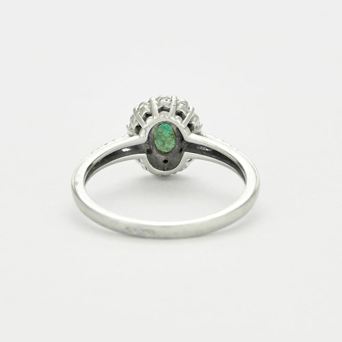 Bague 52 Bague en or gris émeraude et diamants 58 Facettes DV3337-3