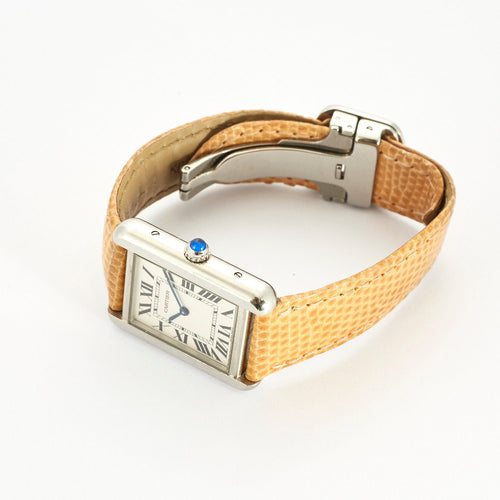 Montre CARTIER - Montre Tank Solo acier et cuir 58 Facettes DV3419-20