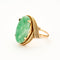 Bague 57 Bague en or jaune cabochon de jade 58 Facettes DV0658-4-57-3