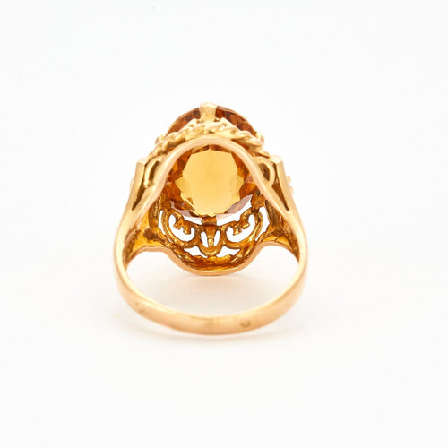 Bague 55 Bague en or jaune et citrine 58 Facettes DV0658-1-55-2
