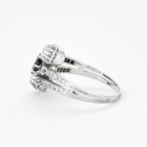 Bague Bague croisée en or gris, saphir et diamants 58 Facettes DV1852-2