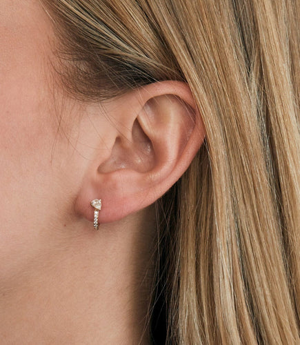 Boucles d'oreilles REPOSSI - Mono Boucle d'oreille Serti sur vide or gris et diamant 58 Facettes DV0659-2