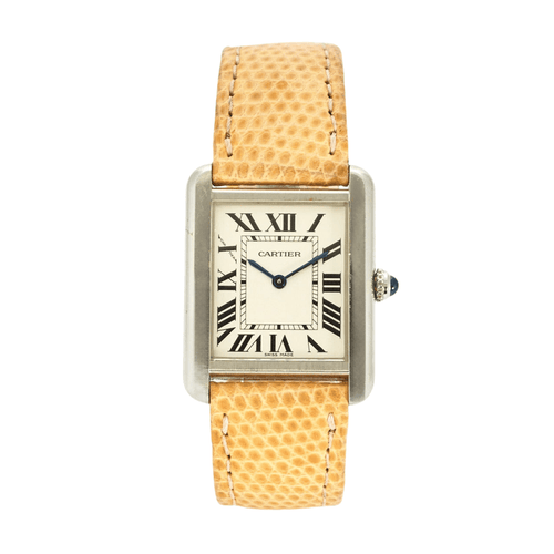 Montre CARTIER - Montre Tank Solo acier et cuir 58 Facettes DV3419-20