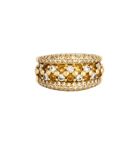 Bague 55 Bague en or jaune sertis de diamants et saphirs 58 Facettes DV0129-3-55-2