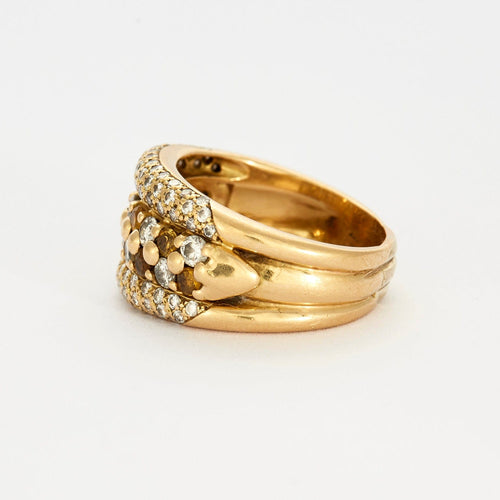 Bague 55 Bague en or jaune sertis de diamants et saphirs 58 Facettes DV0129-3-55-2