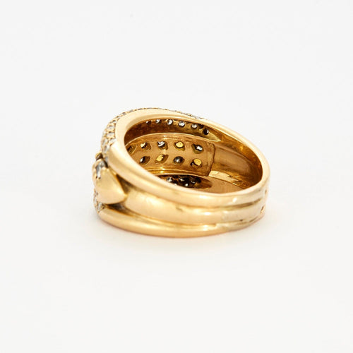 Bague 55 Bague en or jaune sertis de diamants et saphirs 58 Facettes DV0129-3-55-2