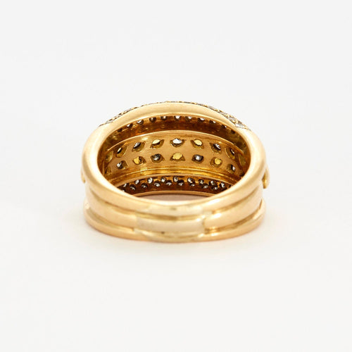 Bague 55 Bague en or jaune sertis de diamants et saphirs 58 Facettes DV0129-3-55-2